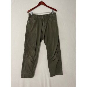 Kuhl Rydr Mens Olive Green Vtg Patina Dye Hiking Workwear Canvas Pants Sz 34x30